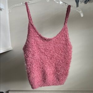 Chic Fuzzy Pink Tank Top